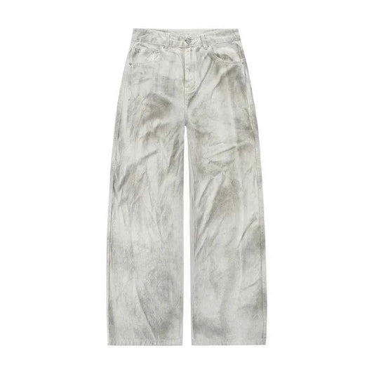 Distressed Dirty White Baggy Pants