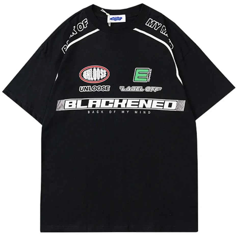 Streetwear Oversized Fashion Motorcycle Racing Style T-Shirt