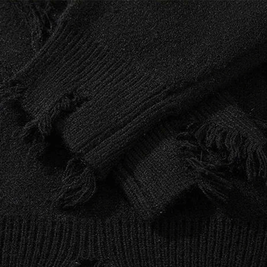 Distressed Gothic Skull Knitted Sweater