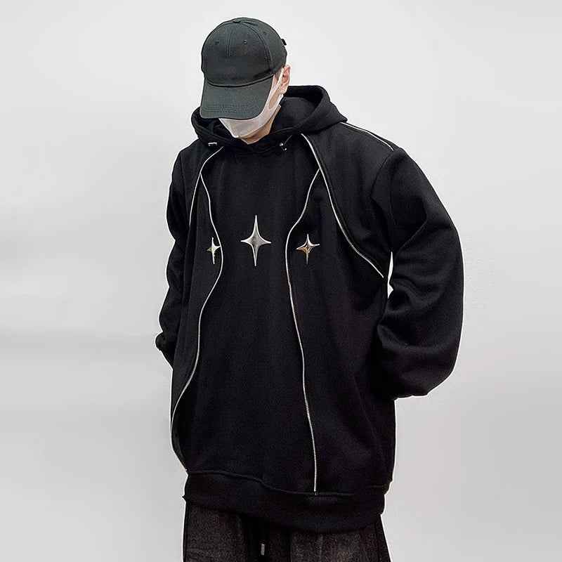Chrome Star Oversized Hoodie Jacket