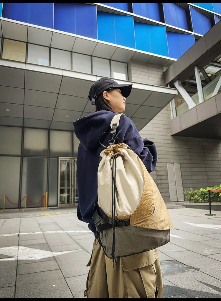 Two Tone Drawstring Backpack