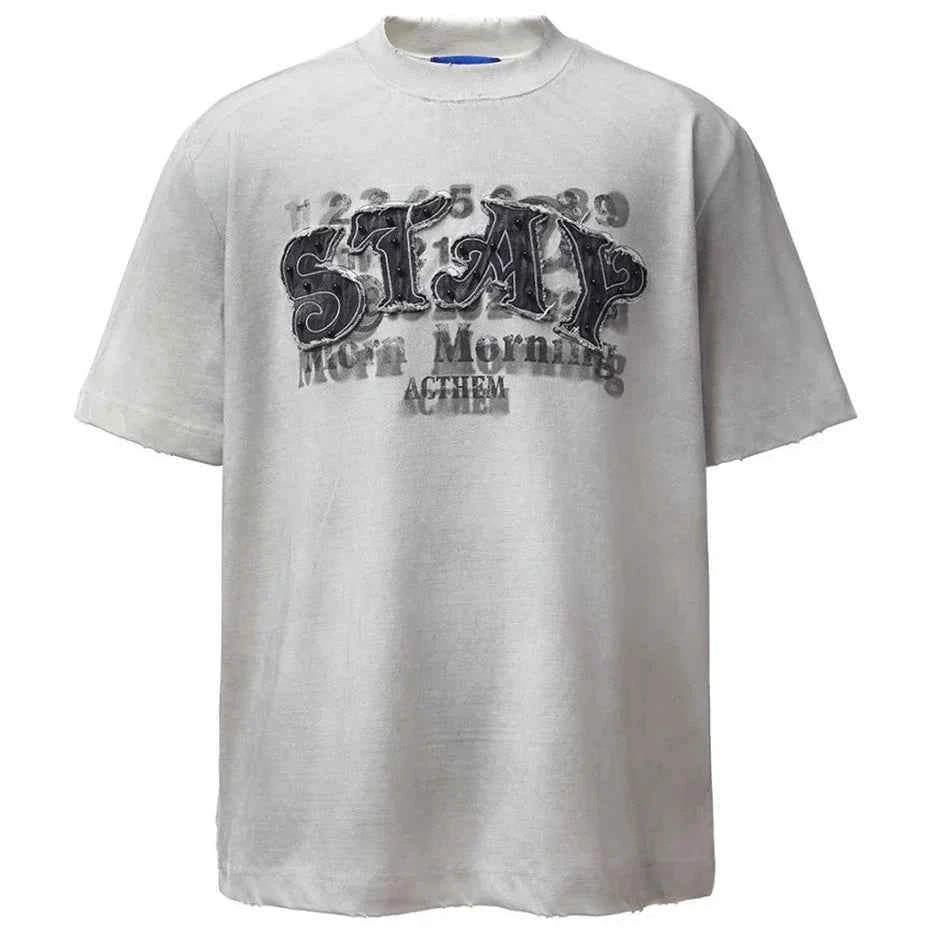 Rivet Patchwork Oversized Unisex T-Shirts