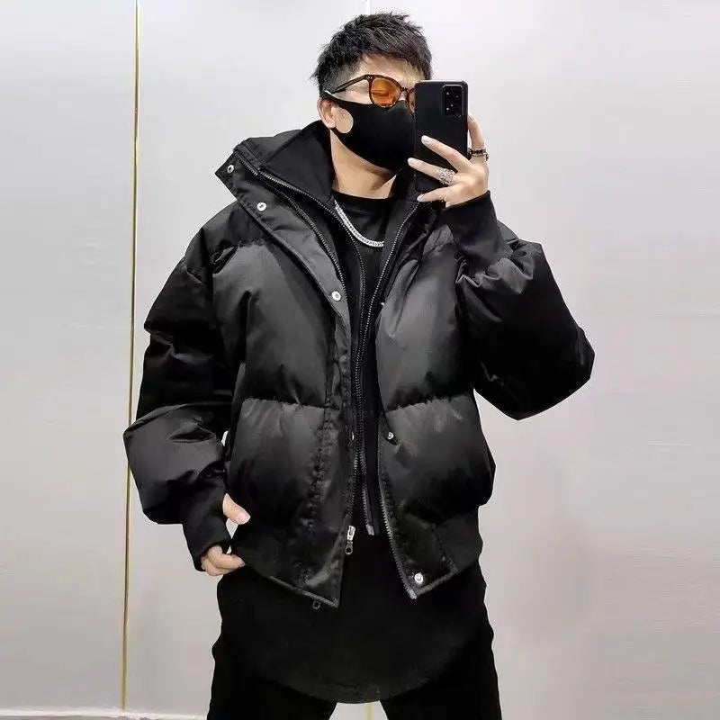 Pitch Black Standing Collar Padded Jacket