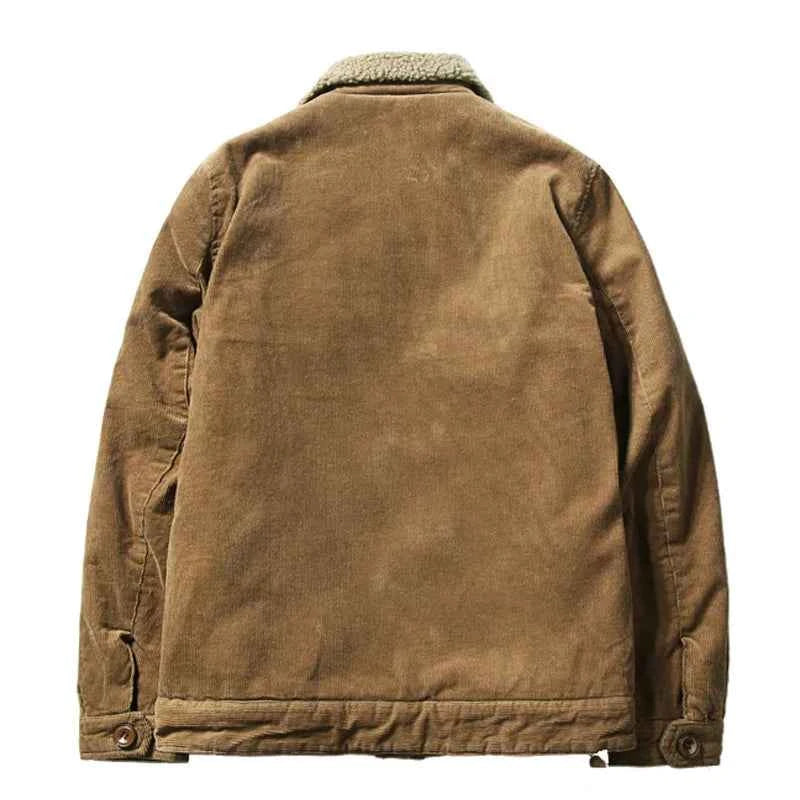 Corduroy Button Up Fleece Jacket