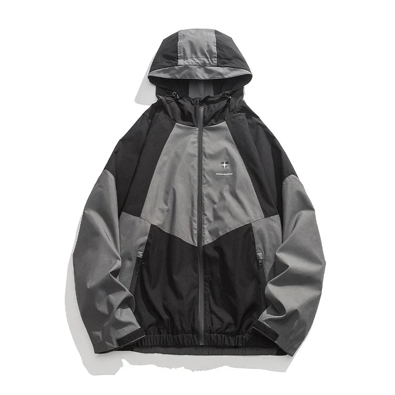 Heart Patchwork Zipper Bomber Jacket