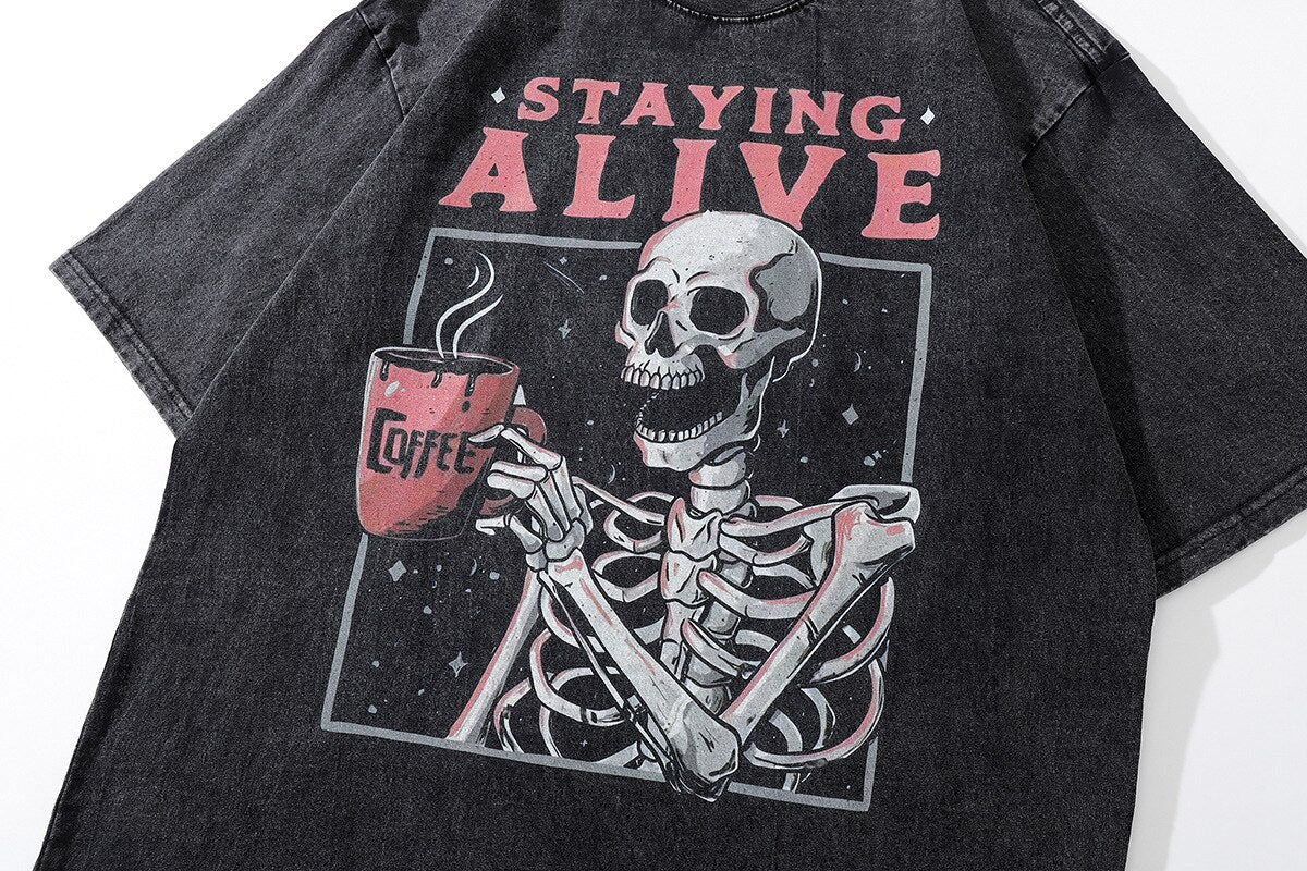 Staying Alive Skeleton T-Shirt