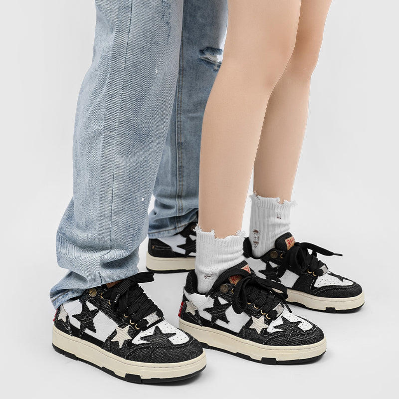 Star Black Sneakers - Triple Black Luxury Architectural Trainers | LuxuryUrbanwear - JUSTLUXURY