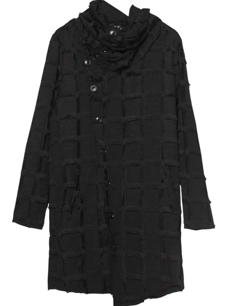 Mist Black Turtleneck Gothic Coat