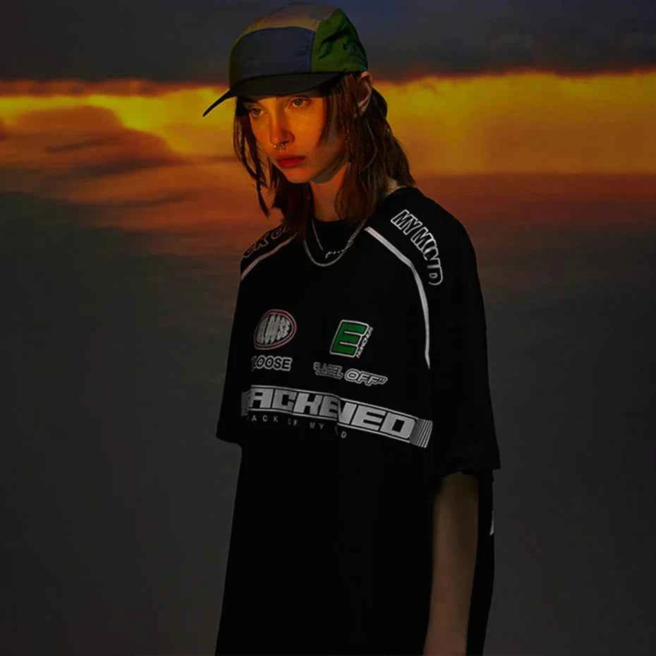Streetwear Oversized Fashion Motorcycle Racing Style T-Shirt