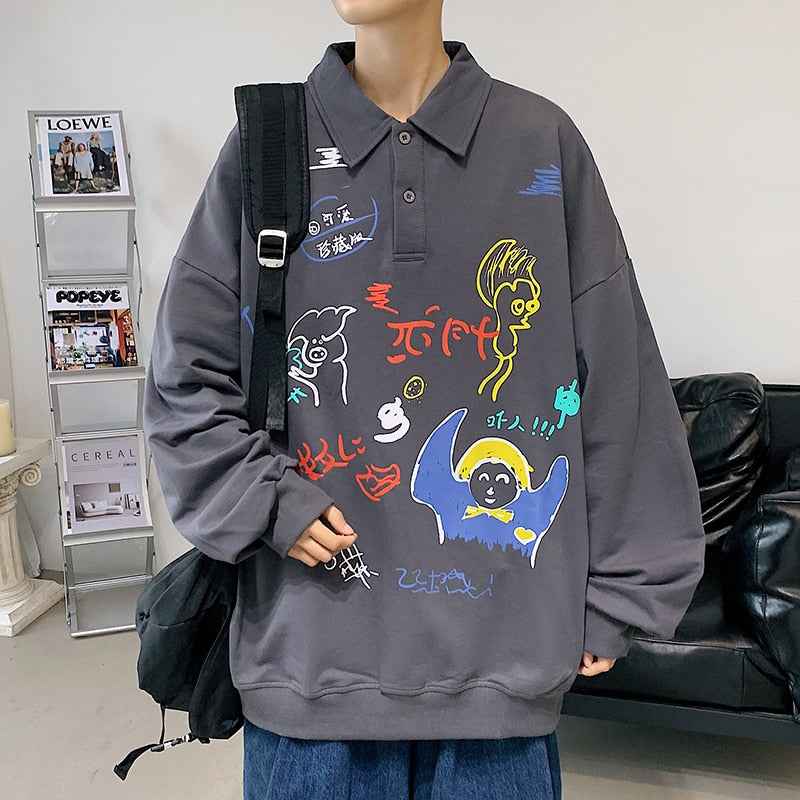 Retro Artwork Long Sleeve Shirt