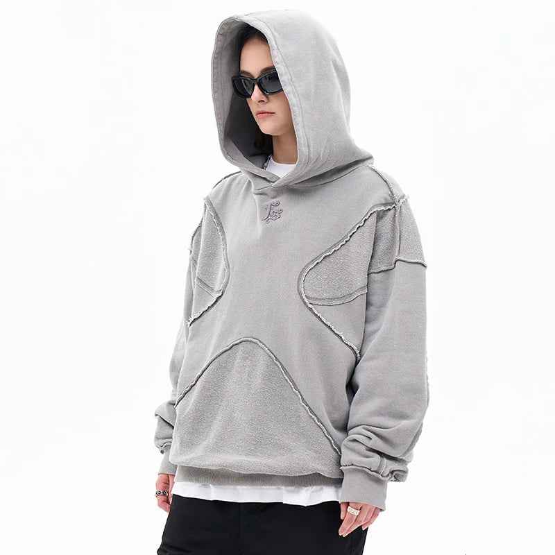 Washed Hoodie | Panelled Streetwear Pullover