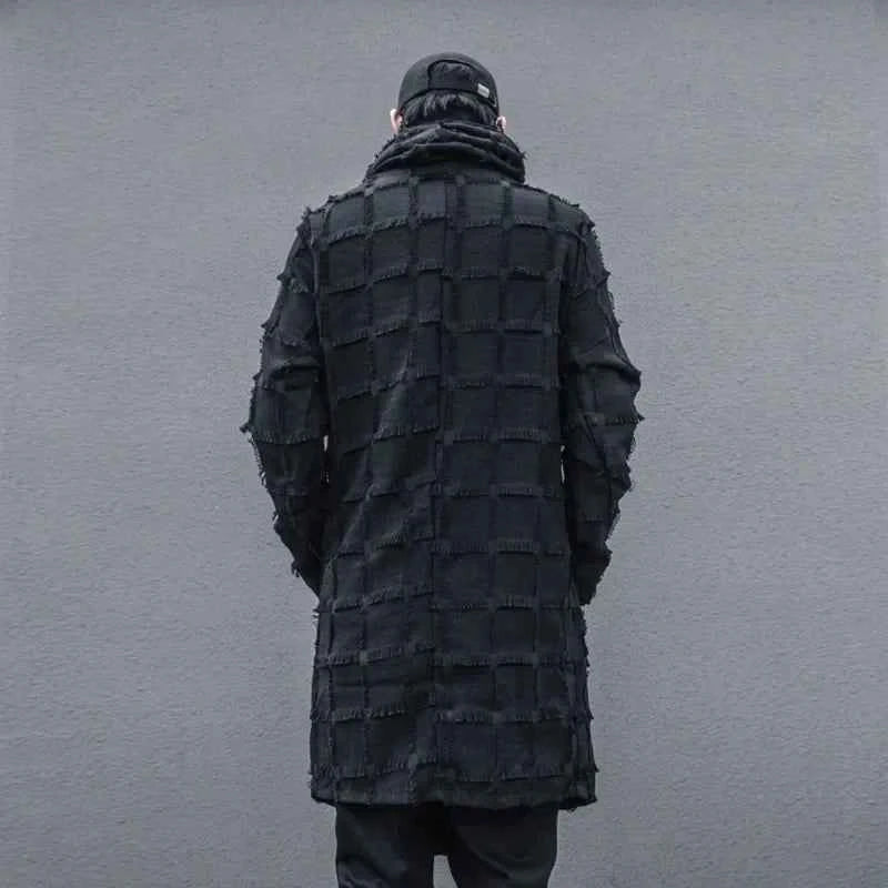 Mist Black Turtleneck Gothic Coat