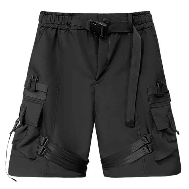 Techwear Multi Pocket Buckles Cargo Shorts