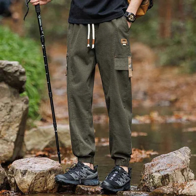 Elastic Cropped Pockets Safari Style Pants