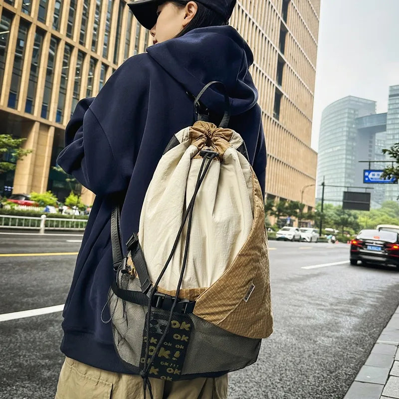 Two Tone Drawstring Backpack