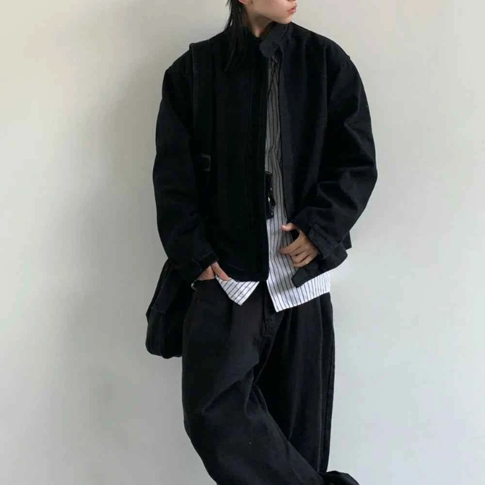 Plain Color Cropped Jacket
