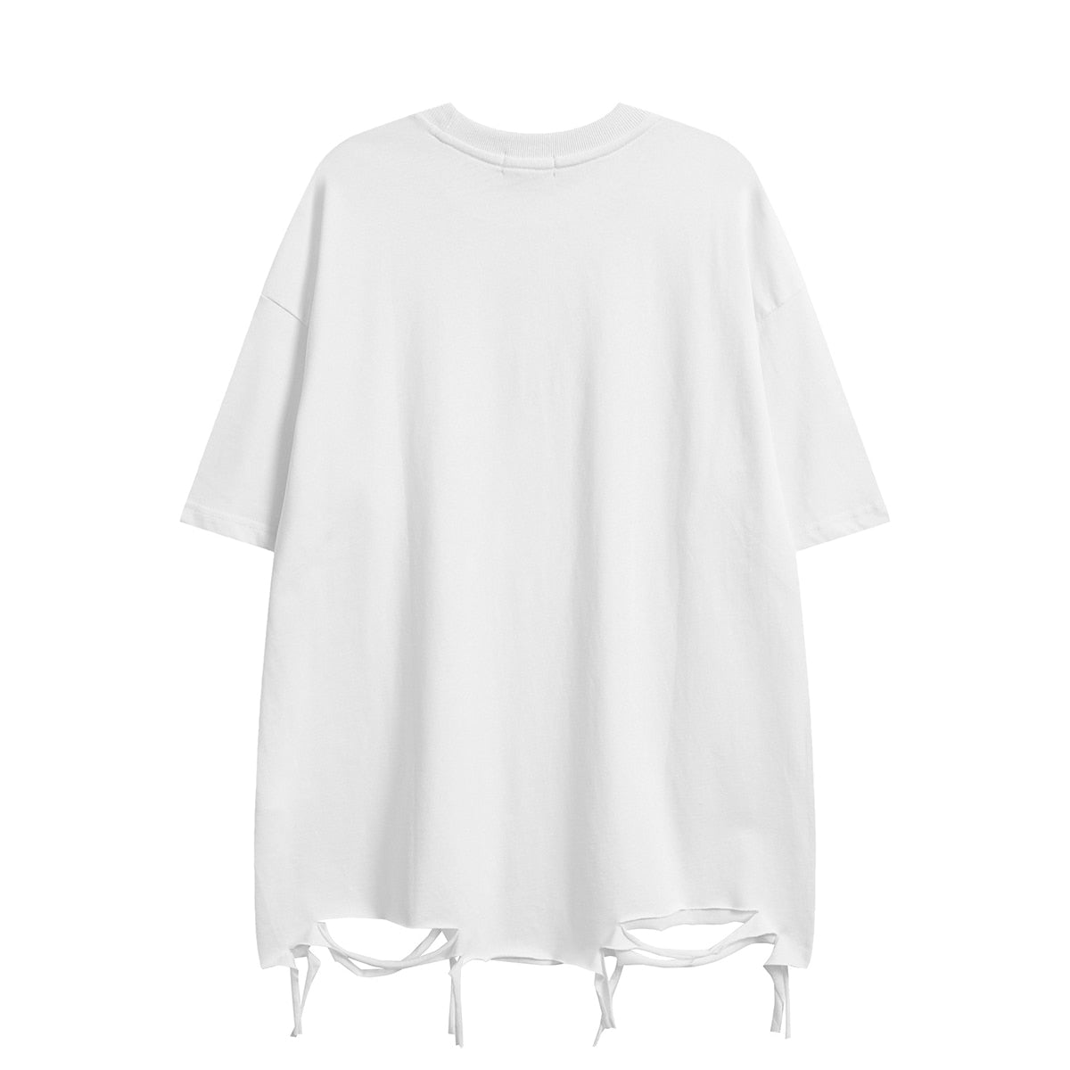 Hand Sketch Ripped Streetwear T-Shirt