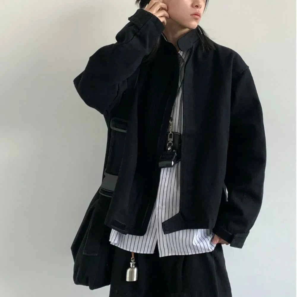 Plain Color Cropped Jacket
