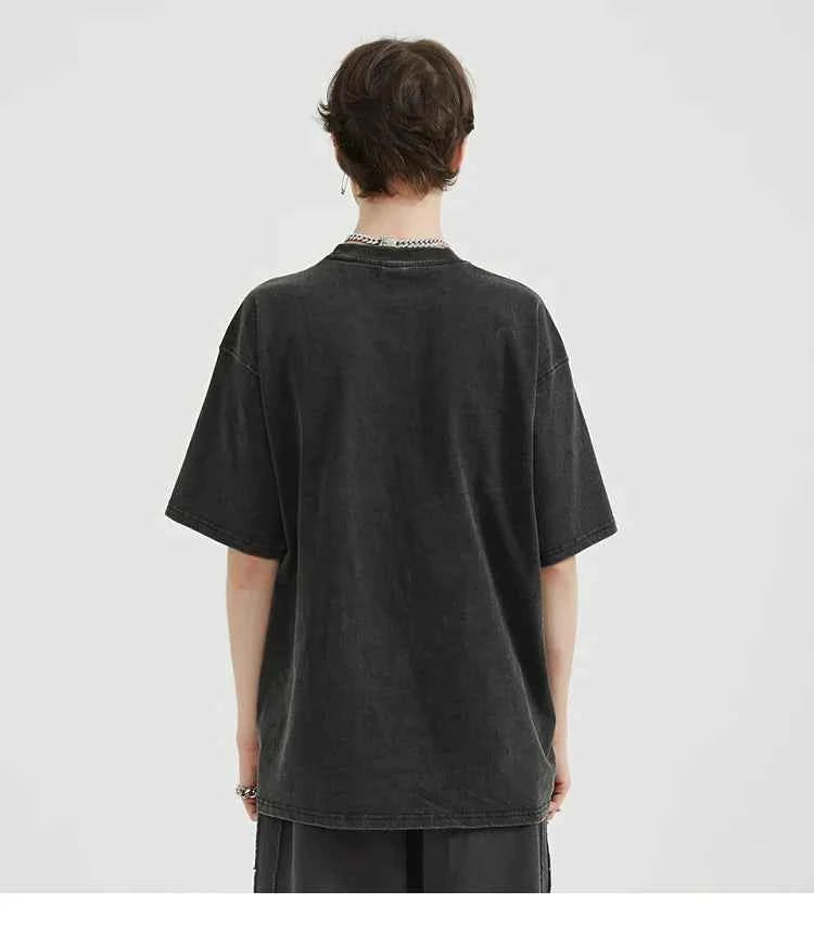Blurry Red Face Graphic Loose T-Shirt