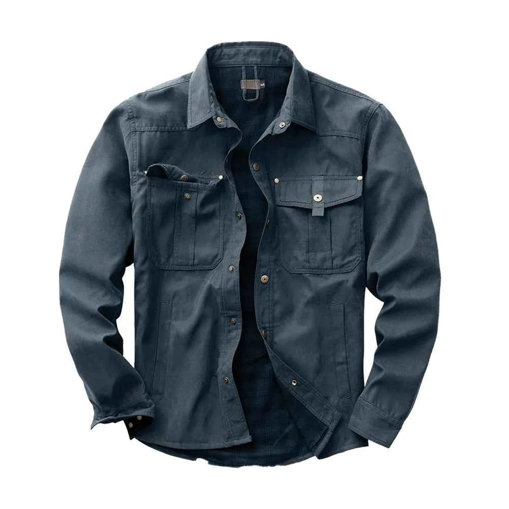 Flannel Lined Plaid Button-Up Jacket