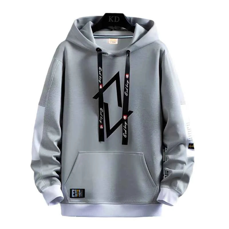 Gridline Contrast Hoodie
