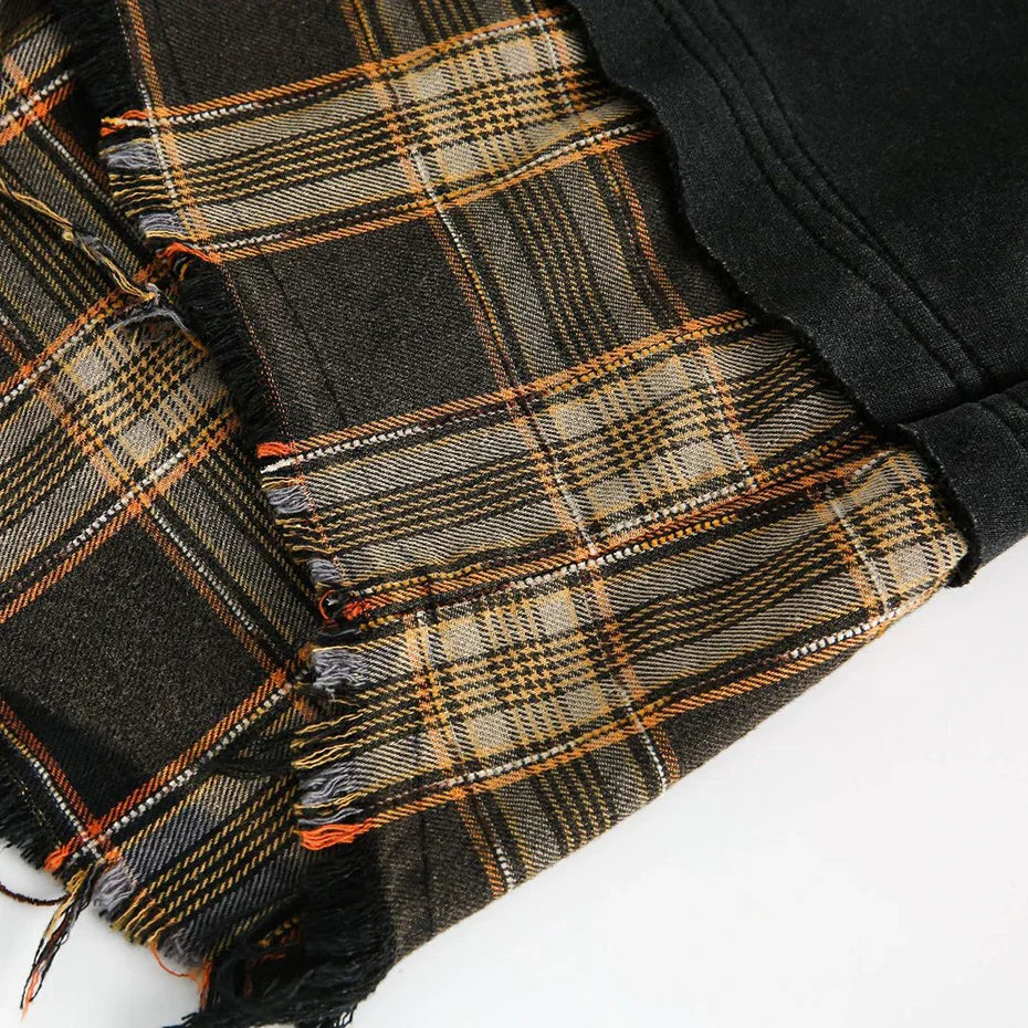 SP Two Pieces Plaid Pullover Sweatshirt