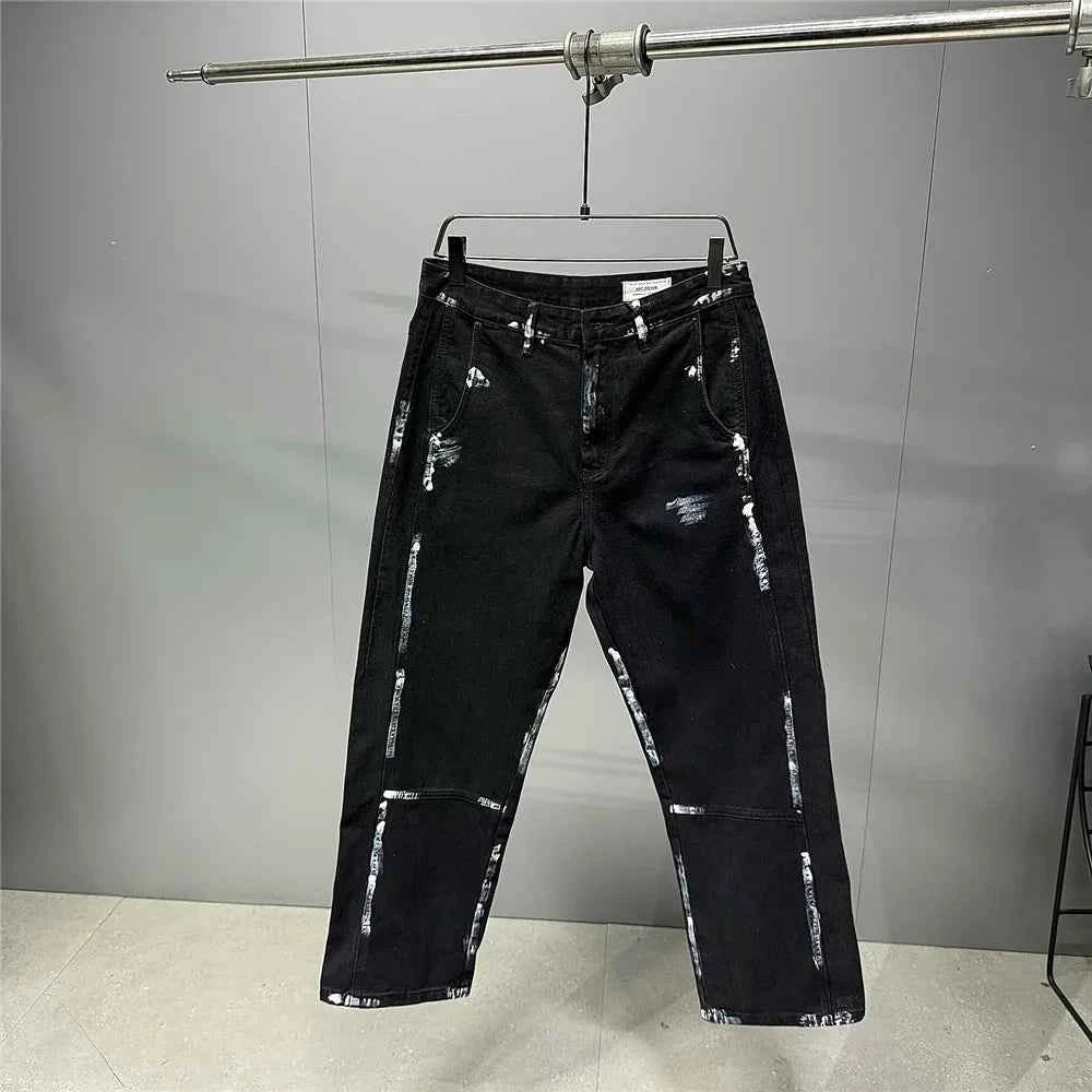 Ebony Black Splash Paint Style Pants