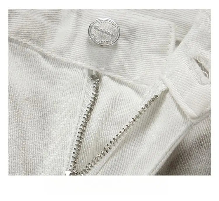 Distressed Dirty White Baggy Pants