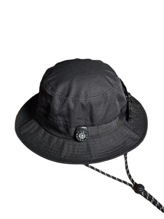 Coal Black Bucket Camping Hat