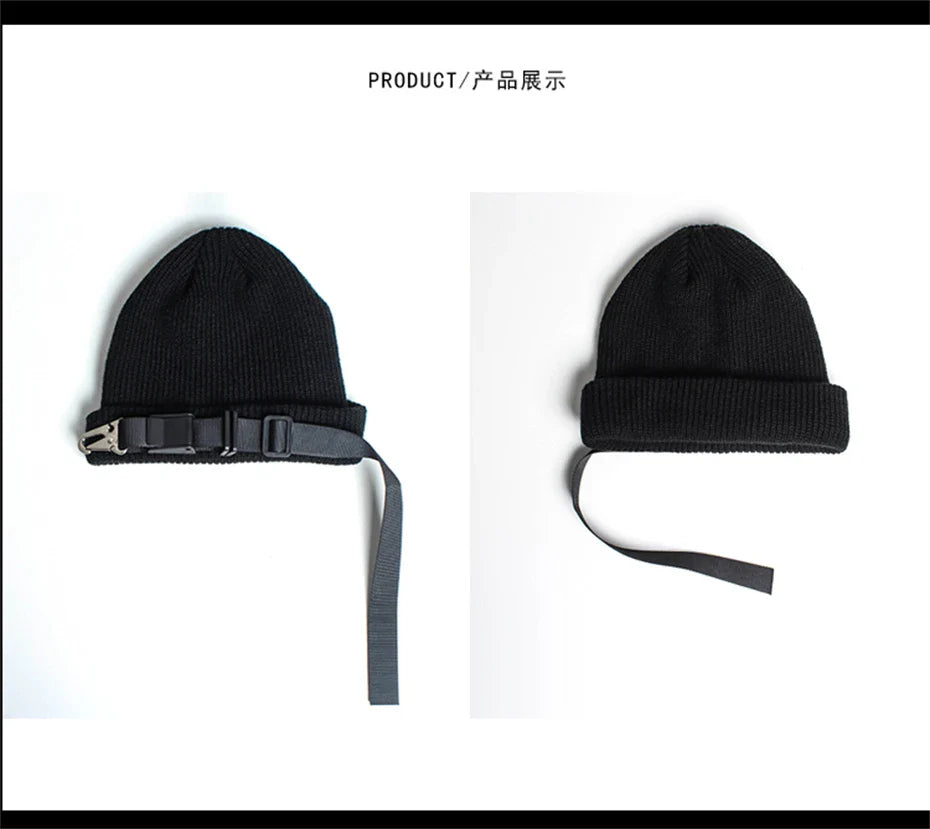 Nightshade Beanie Hat with Buckle