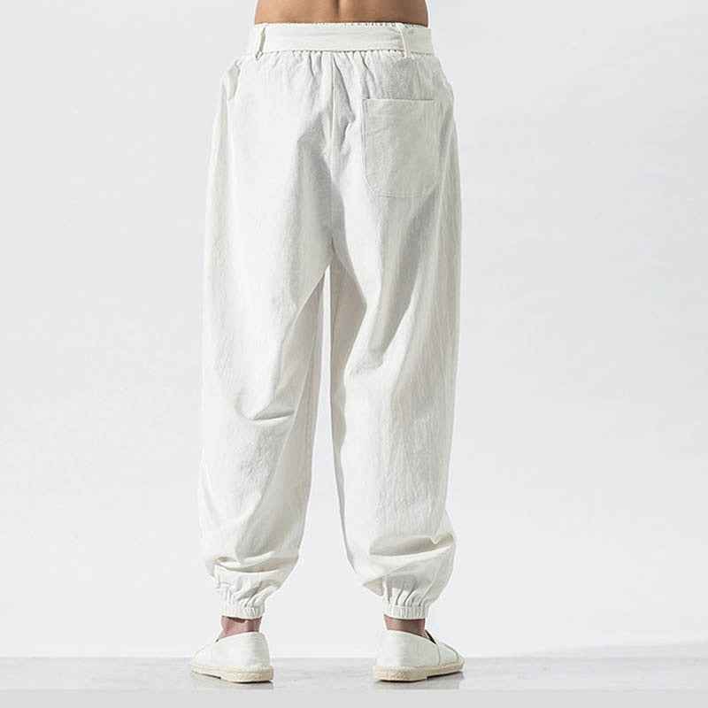 Japanese Embroidered Ribbon Tie Style Pants
