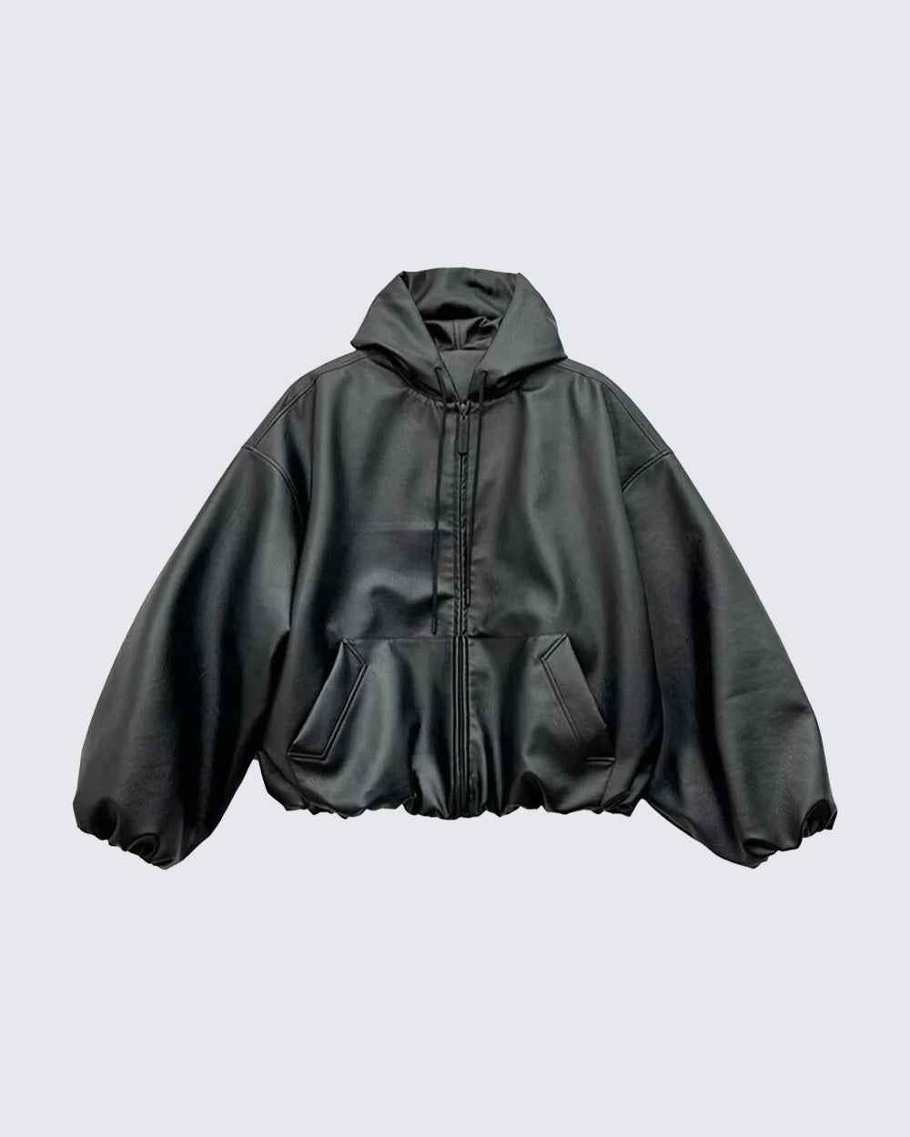 PU Leather Loose Black Jacket