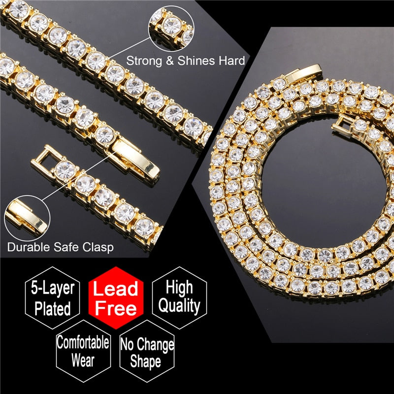 Crystal Rhinestone Tennis Necklace