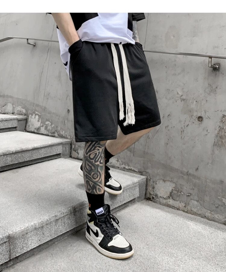Casual Black Color Knee Length Shorts