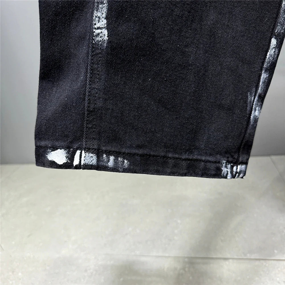 Ebony Black Splash Paint Style Pants