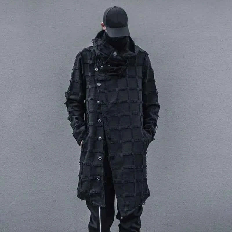 Mist Black Turtleneck Gothic Coat