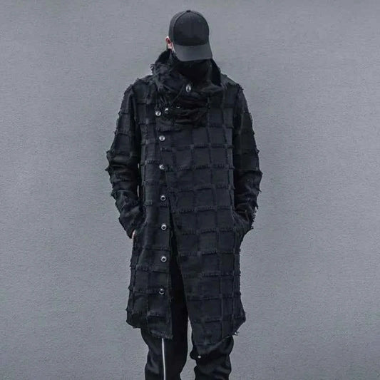 Mist Black Turtleneck Gothic Coat