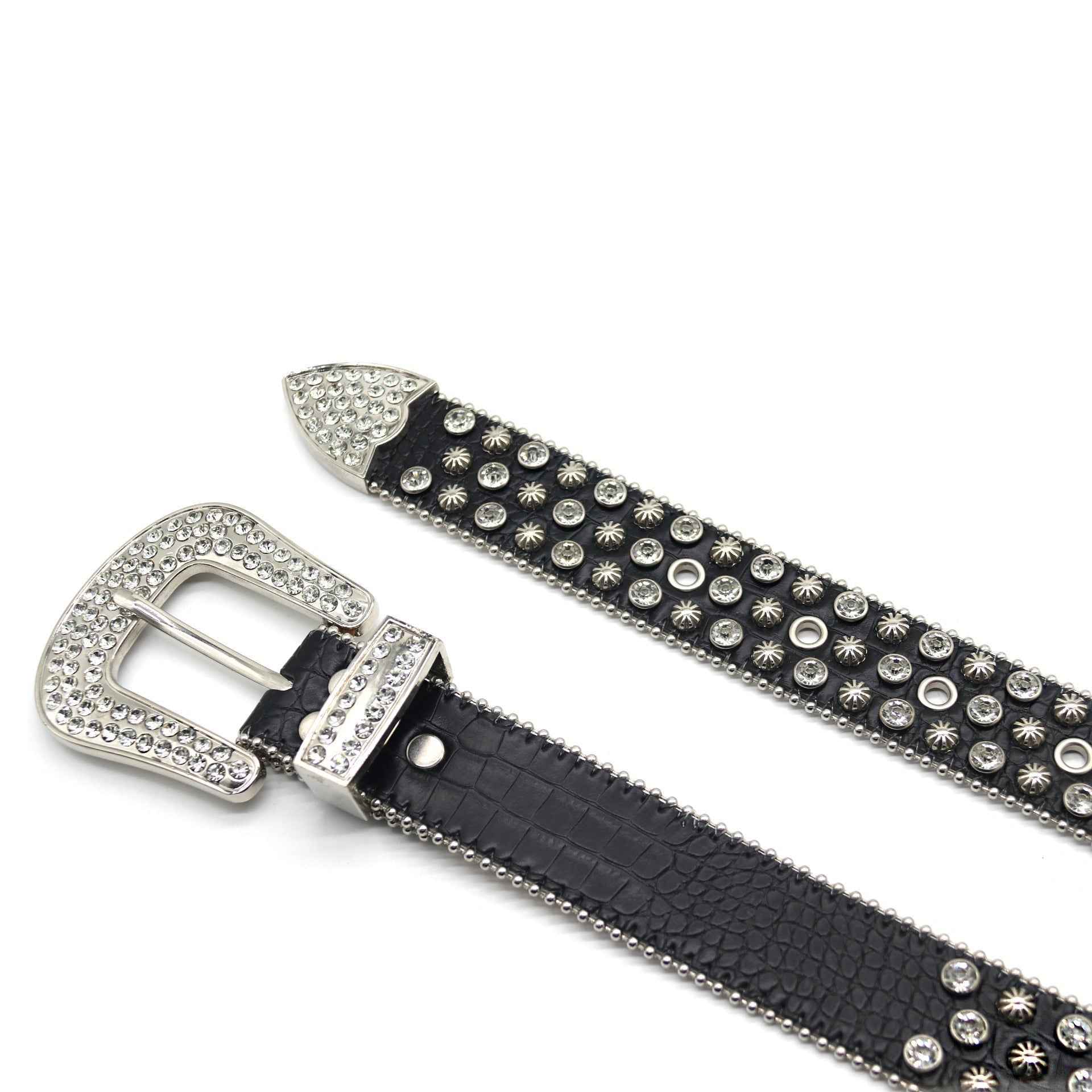 Midnight Spark | Black Rhinestone Belt