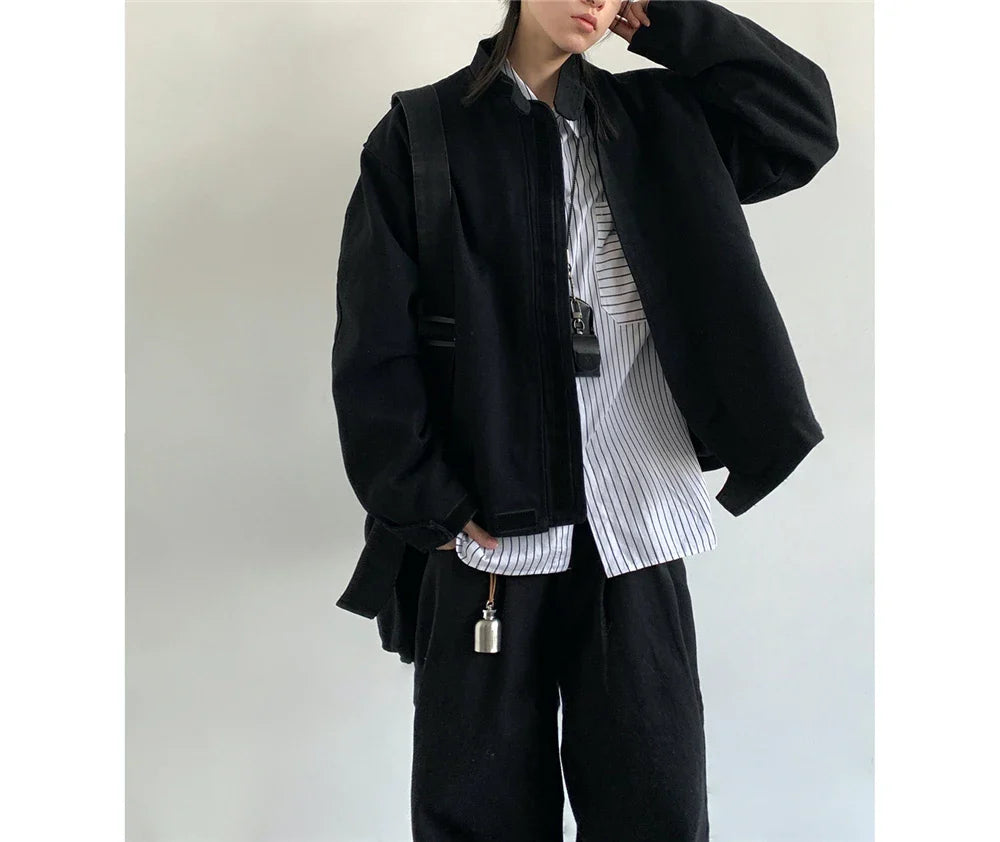 Plain Color Cropped Jacket