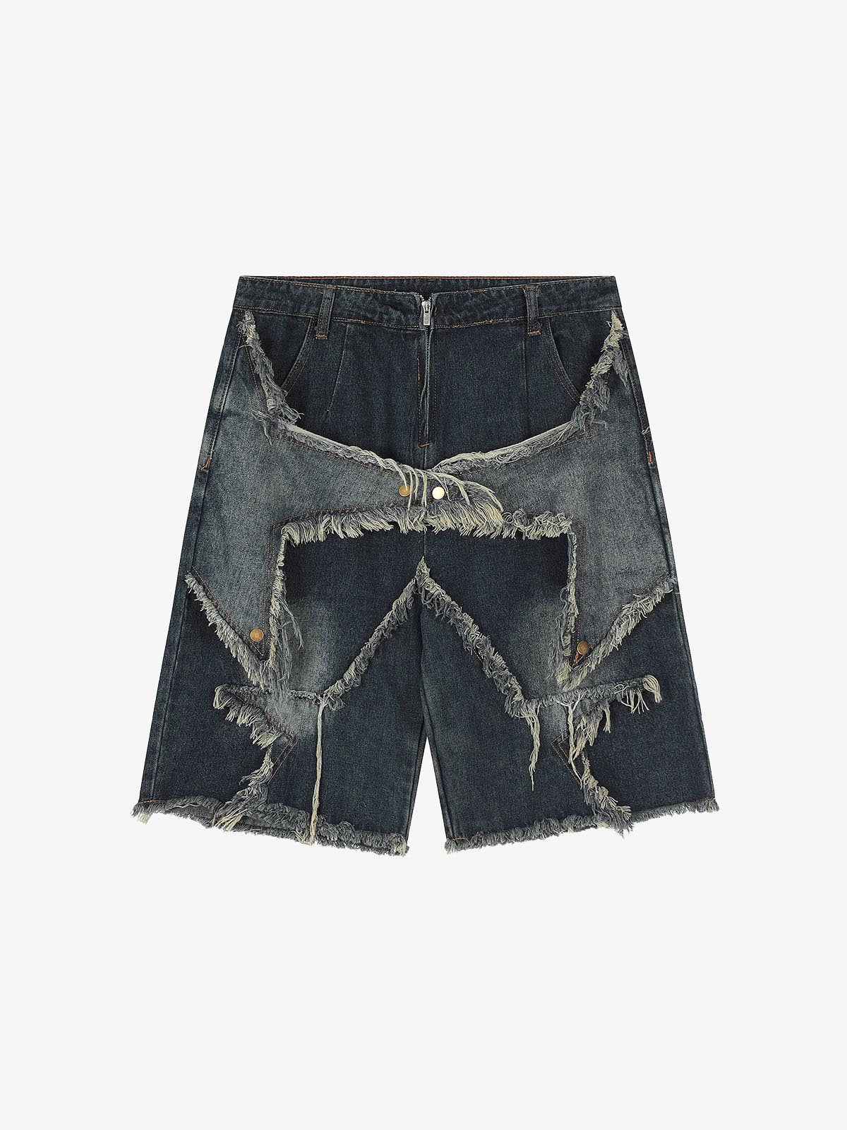 Blue Denim Tassel Star Shorts