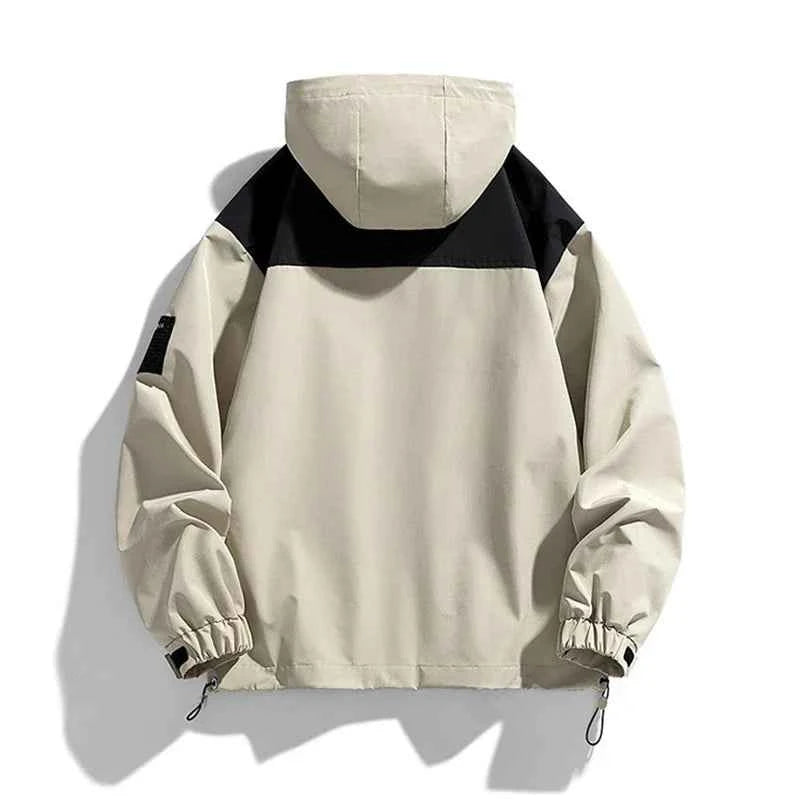 High Neck Two Tone Cargo Bomber Jacket
