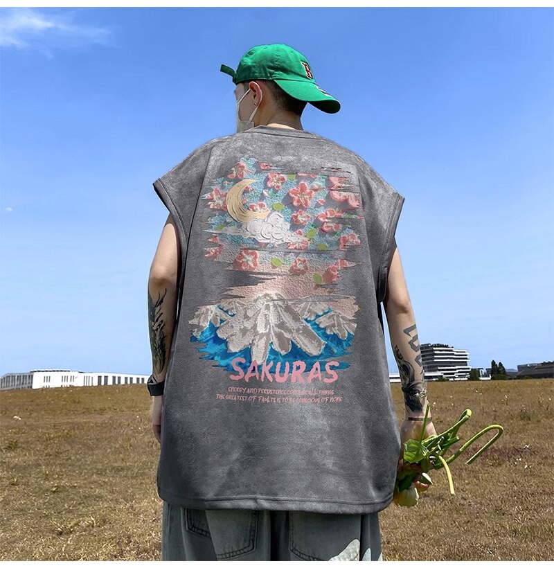 SAKURAS Colorful Scenery Painting T-Shirt