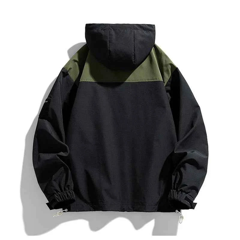 High Neck Two Tone Cargo Bomber Jacket
