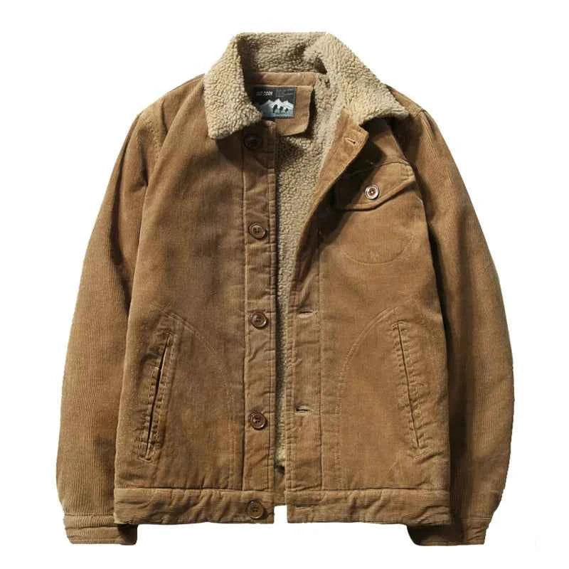Corduroy Button Up Fleece Jacket