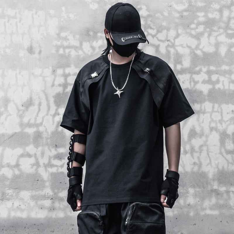B1 Shoulder Buckle Strap T-Shirt
