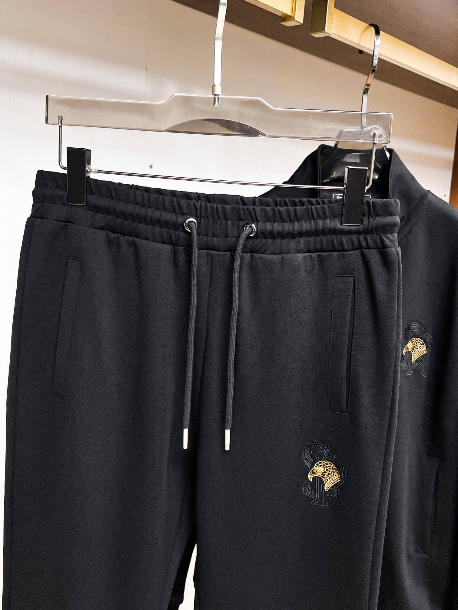 Stefano Ricci Eagle Logo Technical Jersey Tracksuit Black CUSTOM