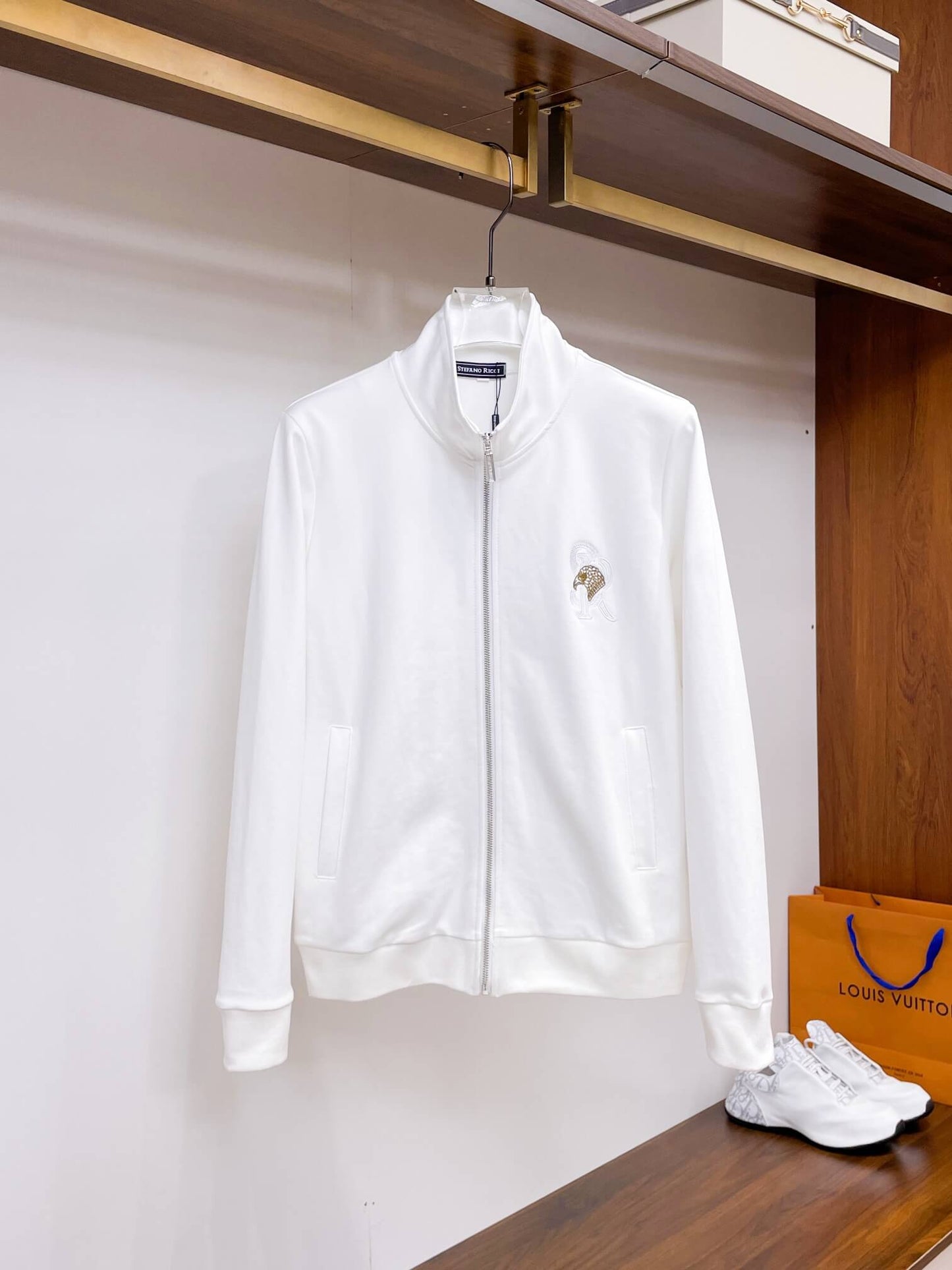 Stefano Ricci Eagle Logo Technical Jersey Tracksuit White CUSTOM