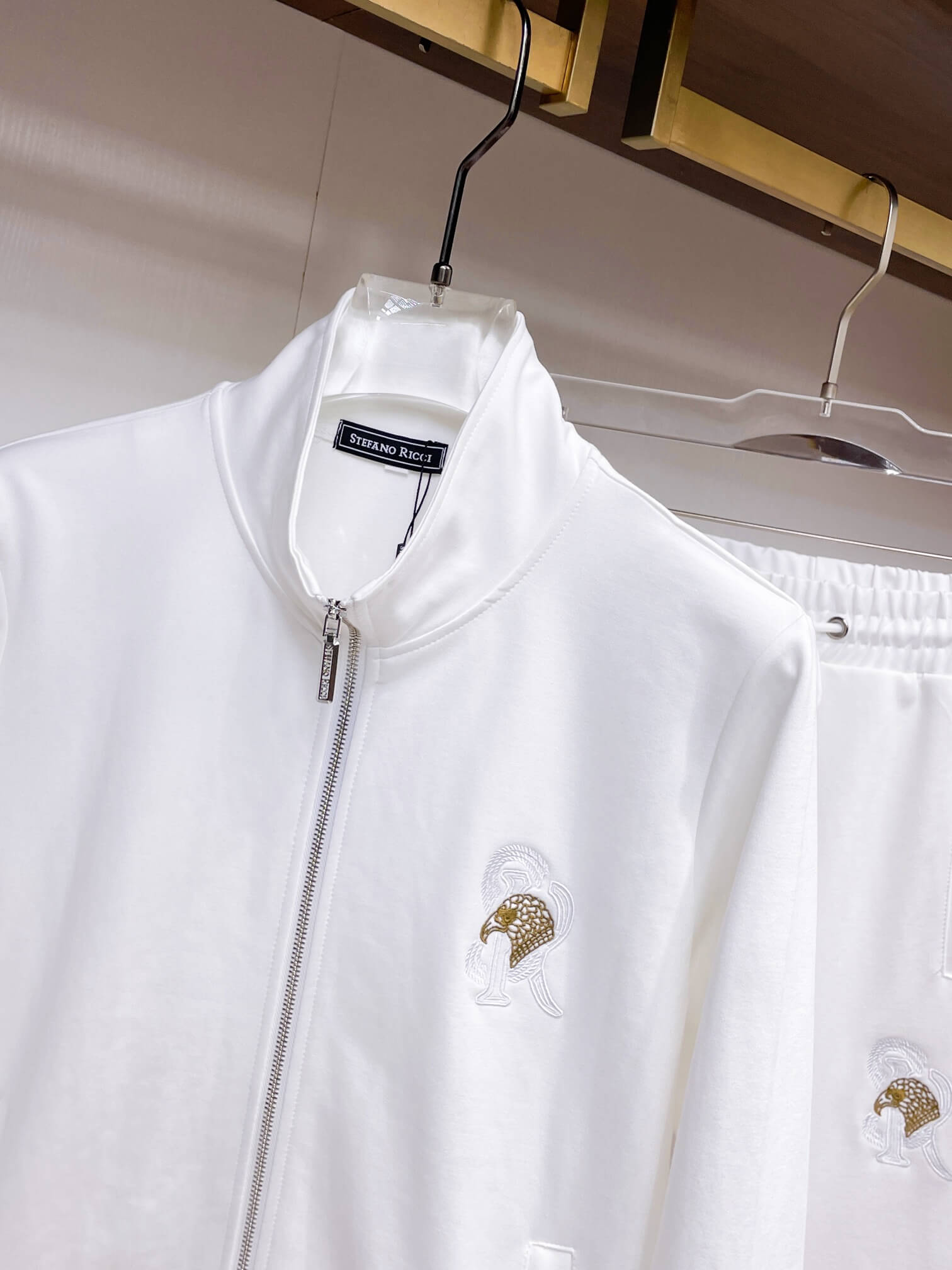 Stefano Ricci Eagle Logo Technical Jersey Tracksuit White CUSTOM