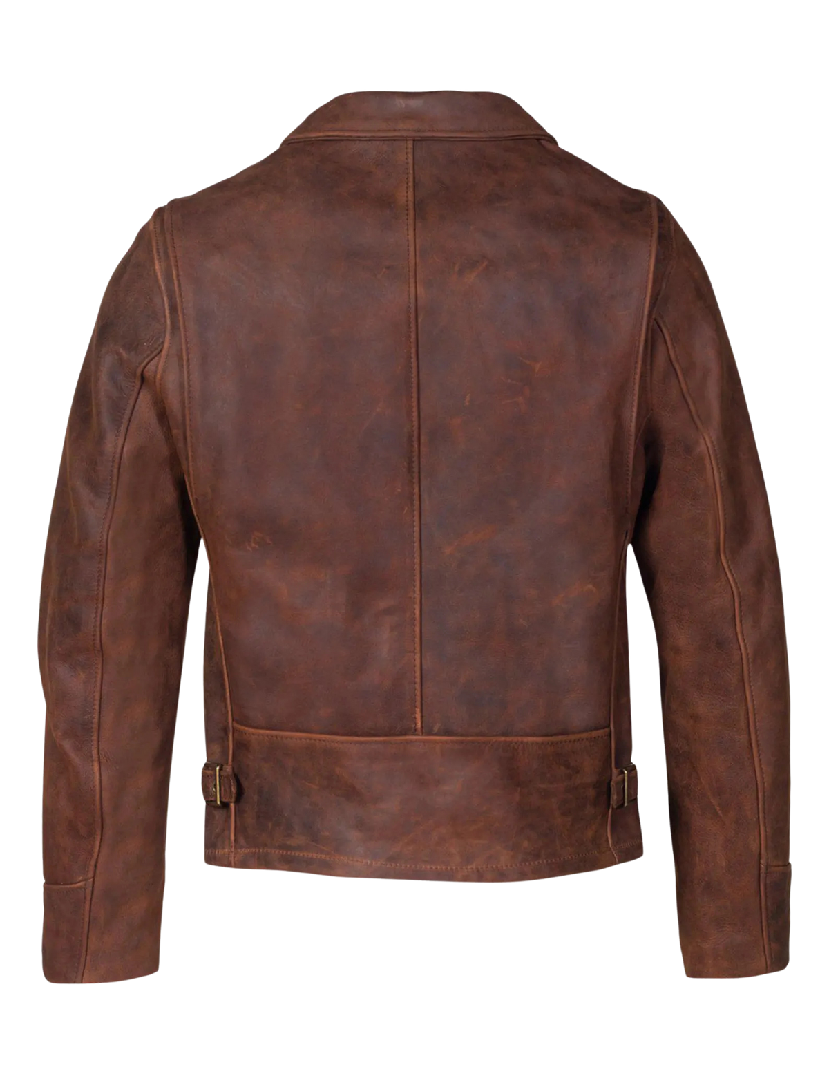 Men's Distressed Brown Oiled Nubuck Moto Jacket
