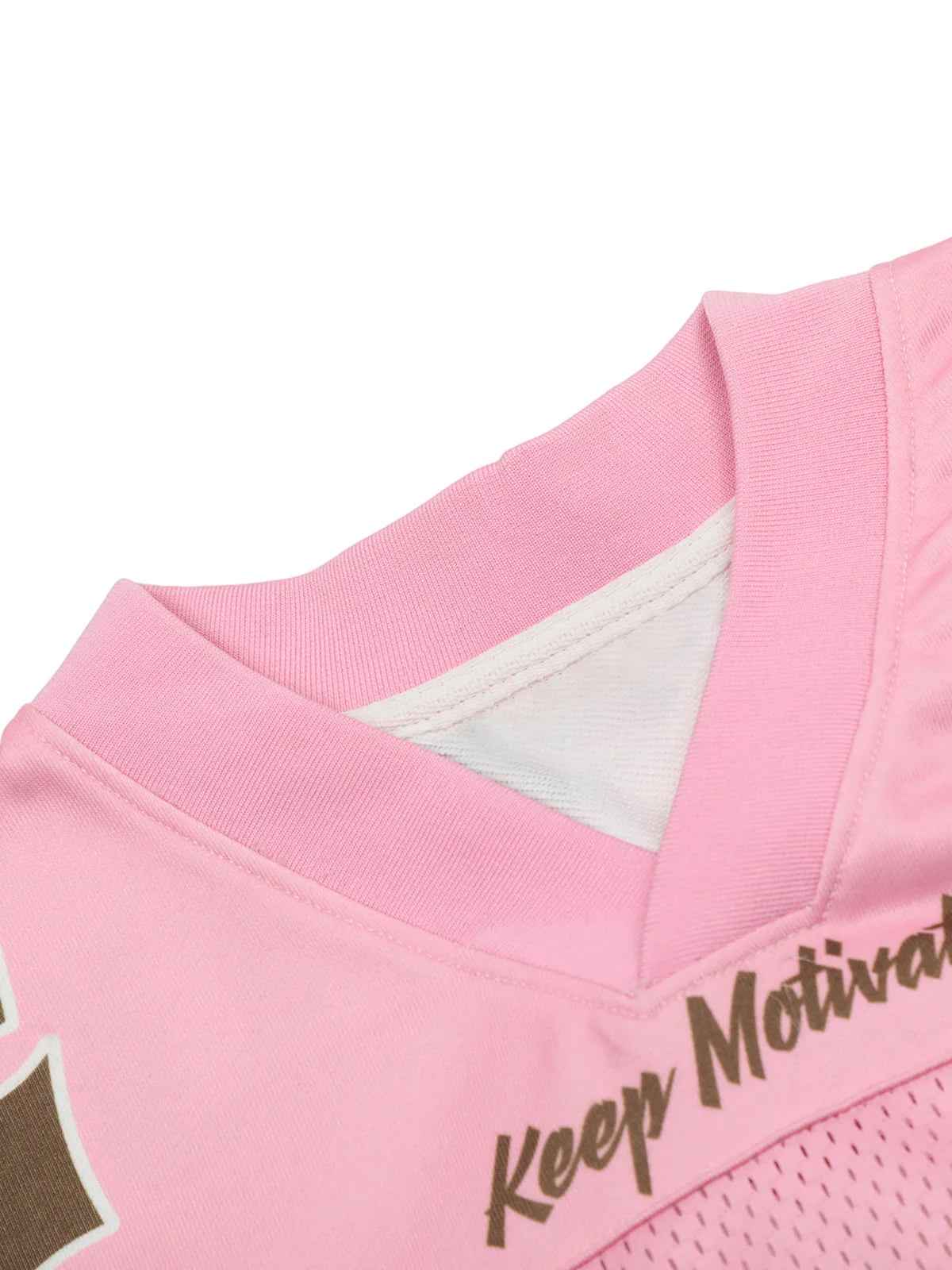 77 Flame Print Mesh Pink Jersey